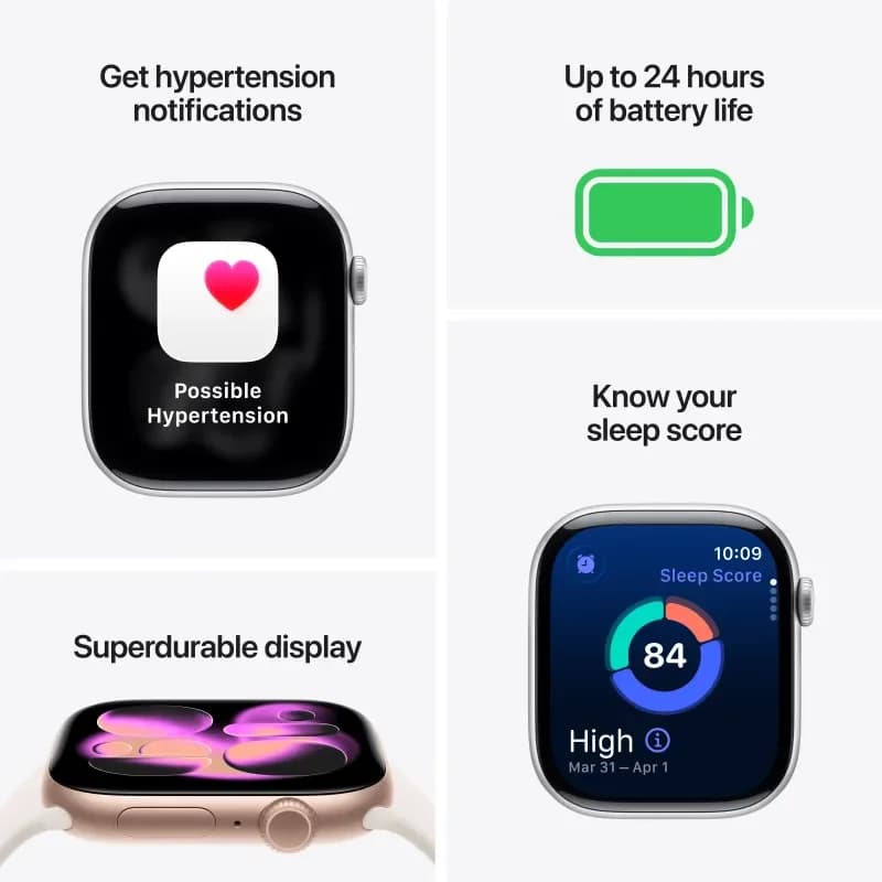 Apple Watch Series 11 GPS + Cellular 42mm Titânio Natural c/ Bracelete Desportiva Cinzento Rocha M/L