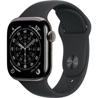 Apple Watch Series 11 GPS + Cellular 42mm Titânio Ardósia c/ Bracelete Desportiva Preta S/M