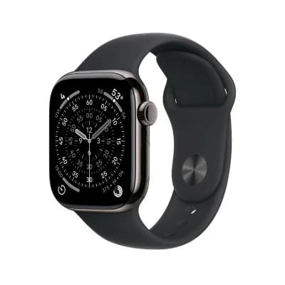 Apple Watch Series 11 GPS + Cellular 42mm Titânio Ardósia c/ Bracelete Desportiva Preta M/L