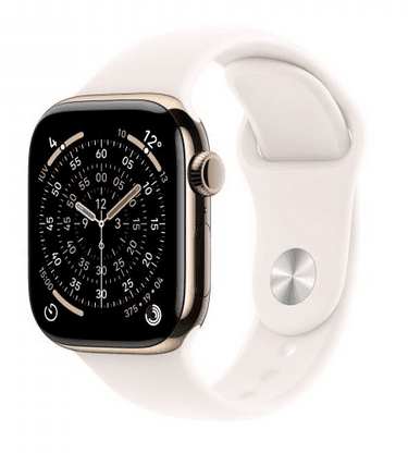 Apple Watch Series 11 GPS + Cellular 42mm Titânio Dourado c/ Bracelete Desportiva Rosa Leve S/M