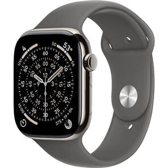 Apple Watch Series 11 GPS + Cellular 46mm Titânio Natural c/ Bracelete Desportiva Cinzento Rocha M/L
