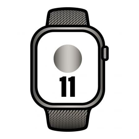 Apple Watch Series 11 GPS + Cellular 46mm Titânio Natural c/ Bracelete Loop Milanesa Aço Inoxidável Natural M/L
