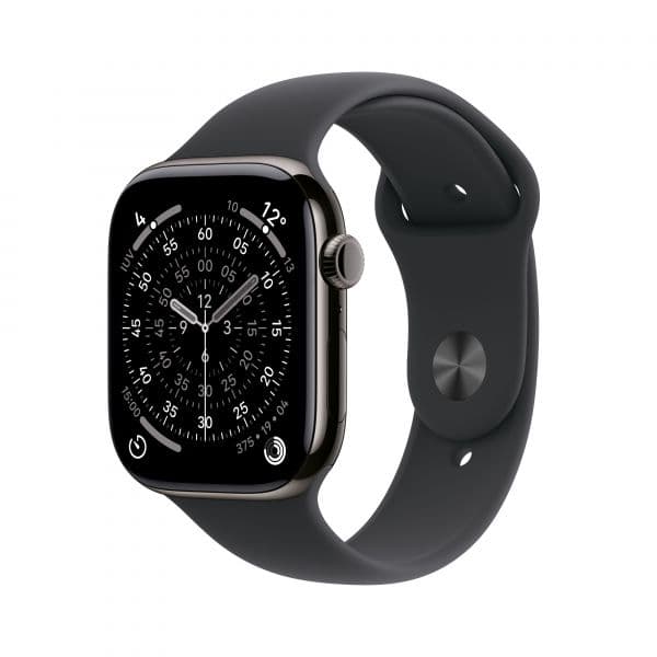 Apple Watch Series 11 GPS + Cellular 46mm Titânio Ardósia c/ Bracelete Desportiva Preta S/M