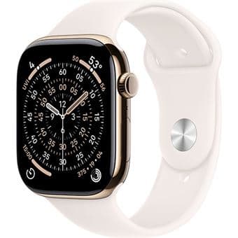 Apple Watch Series 11 GPS + Cellular 46mm Titânio Dourado c/ Bracelete Desportiva Rosa Leve M/L