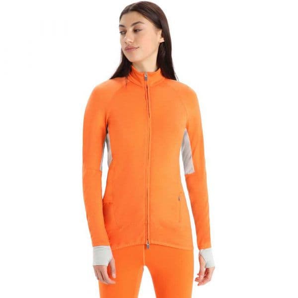 Icebreaker Zone Knit Zip Sweatshirt Laranja L Mulher