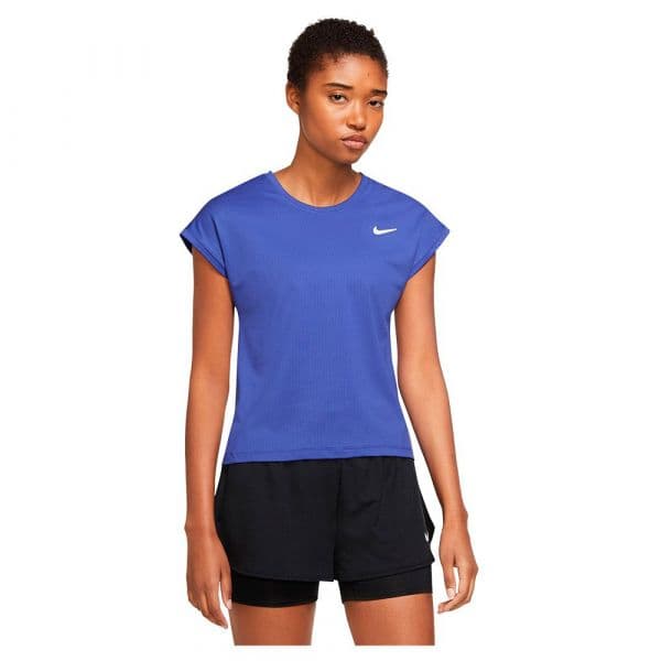 Nike Court Dri Fit Victory Short Sleeve T-shirt Azul XS Mulher
