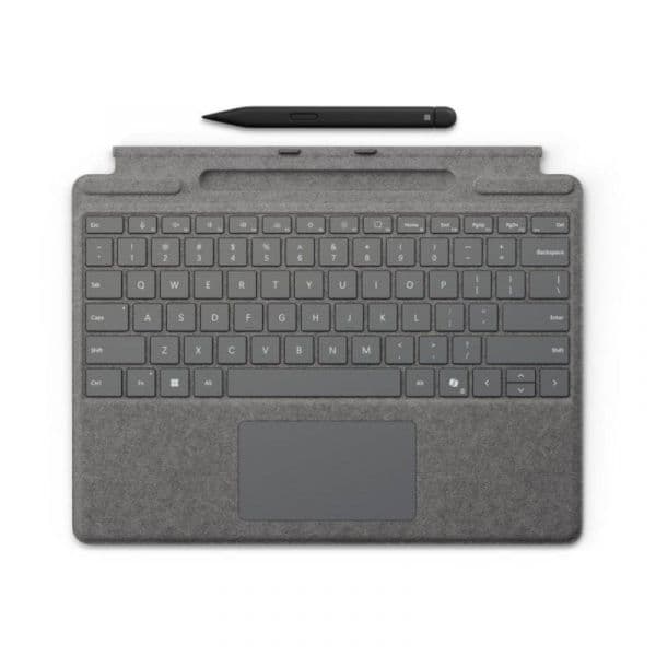 Teclado Microsoft Surface Pro Alcântara Platina QWERTY Espanhol com Touchpad e Lápis Integrado