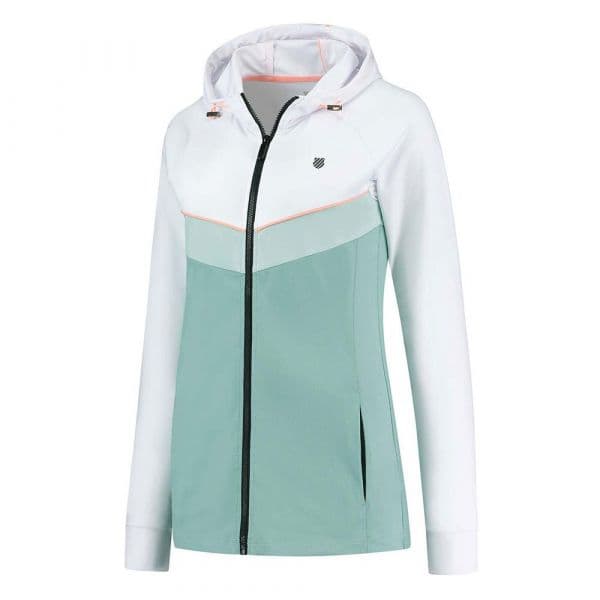 K-swiss Hypercourt Stretch Tracksuit Jacket Branco,Azul XS Mulher