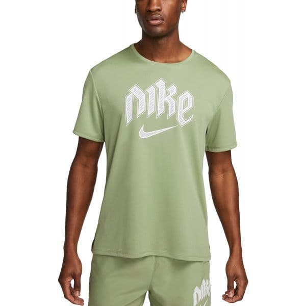 Nike T-shirt Homem M Nk Df Run Dvn Miler Ss dx0839-386 XL Verde