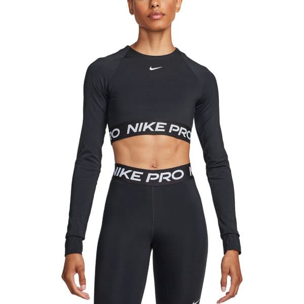 Nike T-shirt de Manga Comprida Pro Df 365 Crop Ls fv5484-010 S Preto
