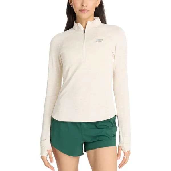 New Balance Sweatshirt Athletics Heat Grid 1/2 Zip wt43200-lit L Branco
