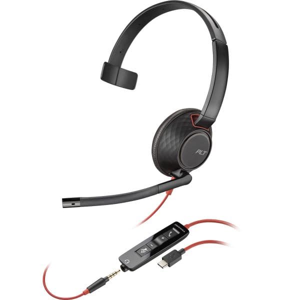 Poly Blackwire 5210 Monaural com USB-C e 3.5mm