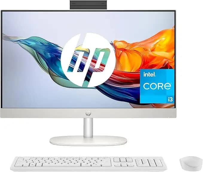 HP All-in-One 24-cr0013 ss, PC 23,8" Full HD, i3-N300, 8 GB RAM, SSD 512 GB, Gráficos UHD, Teclado Espanhol, Branco