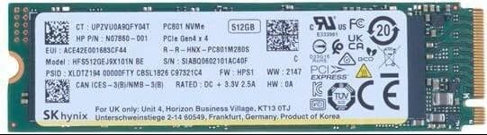 SSD HP 512GB B8BD5AA M.2 2280 PCIe 4.0 x4 NVMe