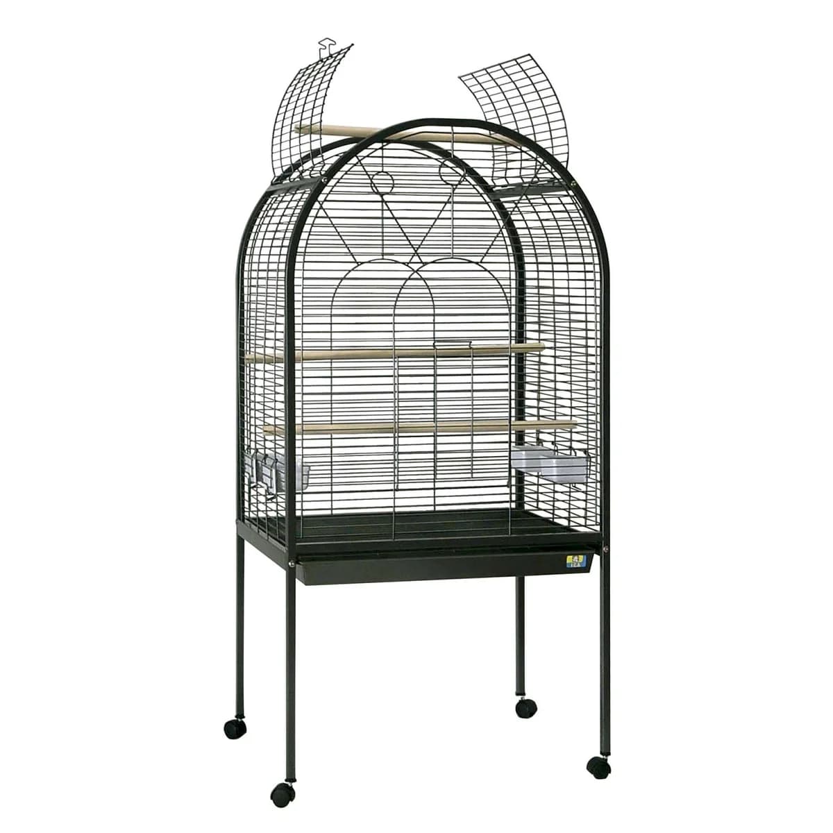 Ica Jaula Pássaros Selva Preto Metal 156cm