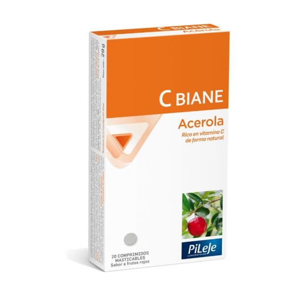 Pileje C Biane Acerola Vitamina C 20 Comprimidos Mastigáveis