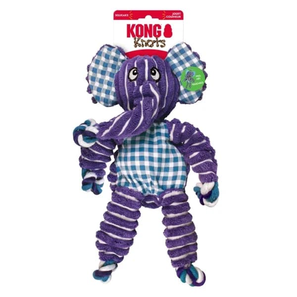 KONG Floppy Knots Elefante - Peluche com corda interior para cães M/L