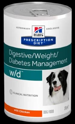 Hills Prescription Diet Cão w/d - Ração húmida para cão com diabetes e excesso de peso
