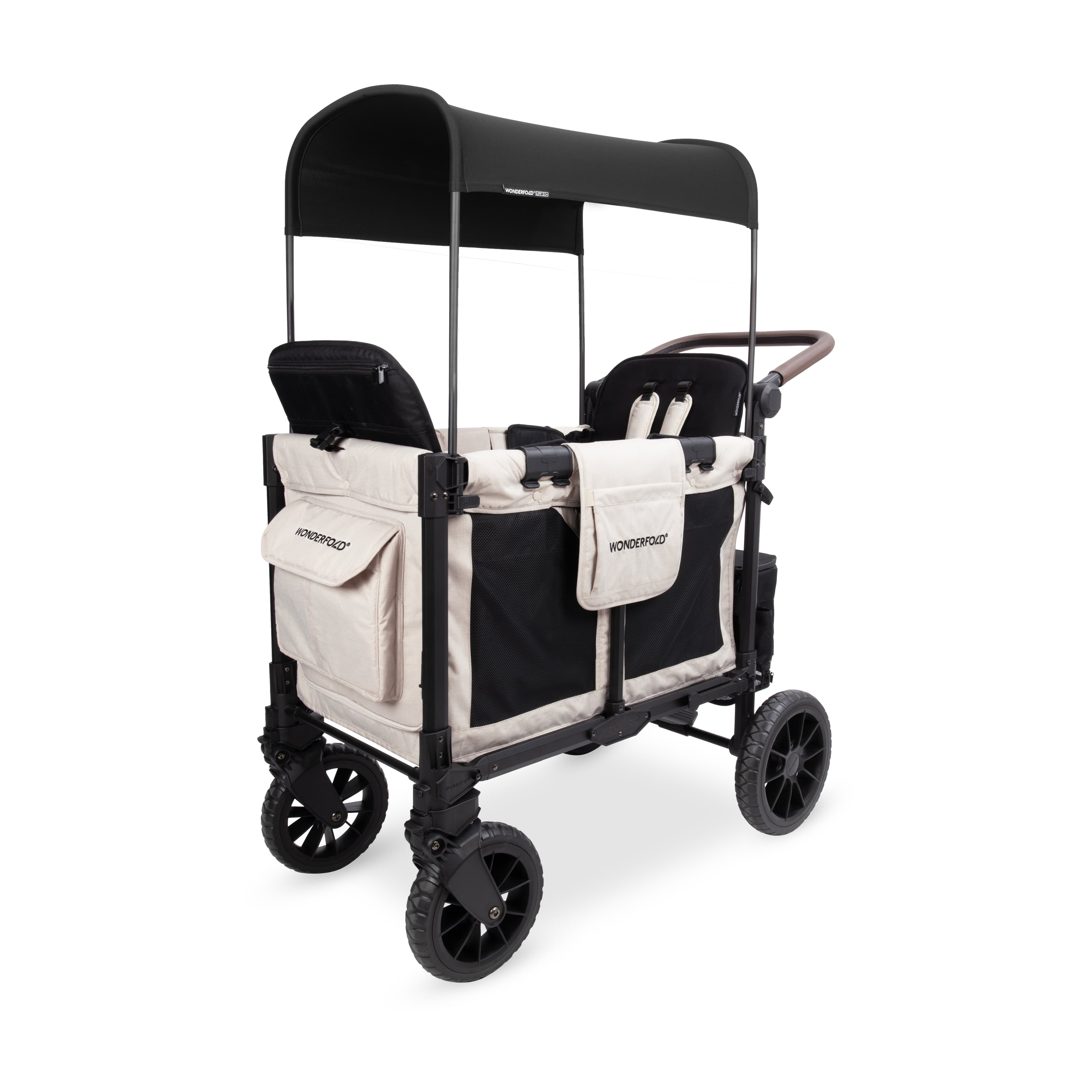 Carrinho de Bebé Duplo W2 Luxe Pro - Bege Areia