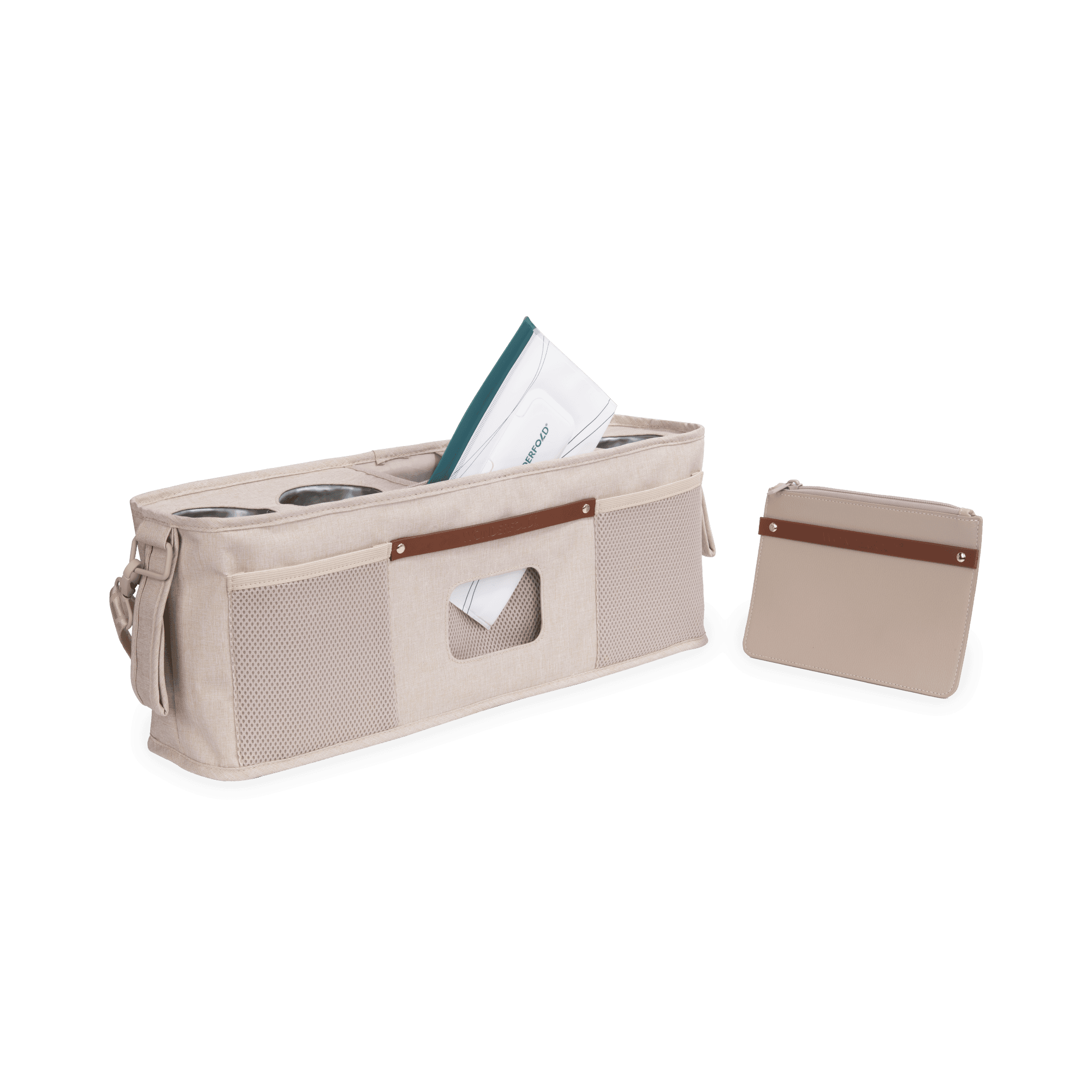 Bolsa com 4 porta-copos térmicos - Bege