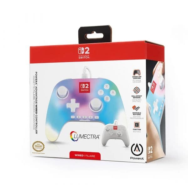 Power A Advantage Lumectra Wireless Controller White Nintendo Switch 2