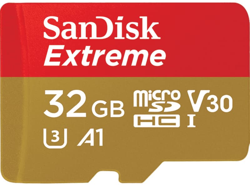 SanDisk 32GB MicroSDHC Extreme A1 V30 U3 UHS-I - SDSQXAF-032G-GN6AA