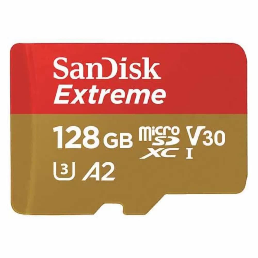 SanDisk 128GB MicroSDXC Extreme 160MB/s A2 C10 V30 UHS-I U4 + Adaptador SD + Rescue Pro - SDSQXA1-128G-GN6MA