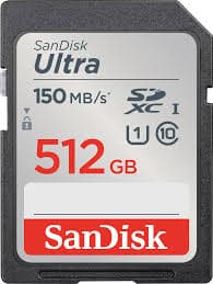 SanDisk Secure Digital Ultra 512GB Class10 (U1) FullHD 150MB/s - SDSDUNC-512G-GN6IN