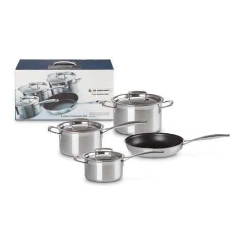 Le Creuset Conjunto de Cozinha Classic Inox 96209100001000 Aço Inoxidável 3-Ply 16cm, 18cm, 20cm, 24cm 4 Peças