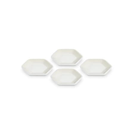 LE CREUSET - SET 4 PRATOS 9,5CM HEXAGON, MERENGUE 69259957160030