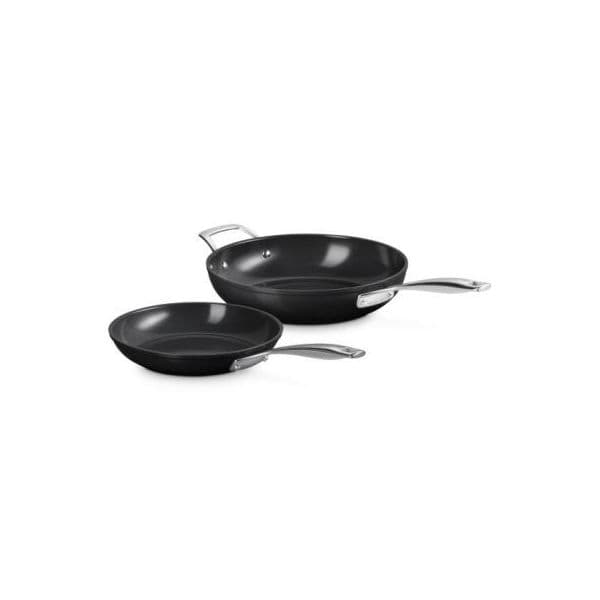 Le Creuset Conjunto de 2 Frigideiras Baixas Cerâmica Antiaderente 24cm e 28cm Preto