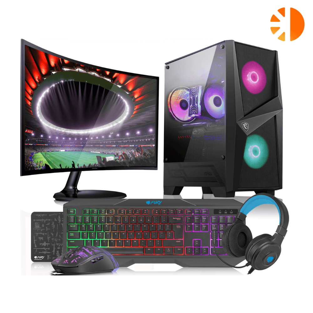 Desktop Torre Gaming ClickMed Ryzen Ryzen 5 3600 + Teclado e Rato + Monitor