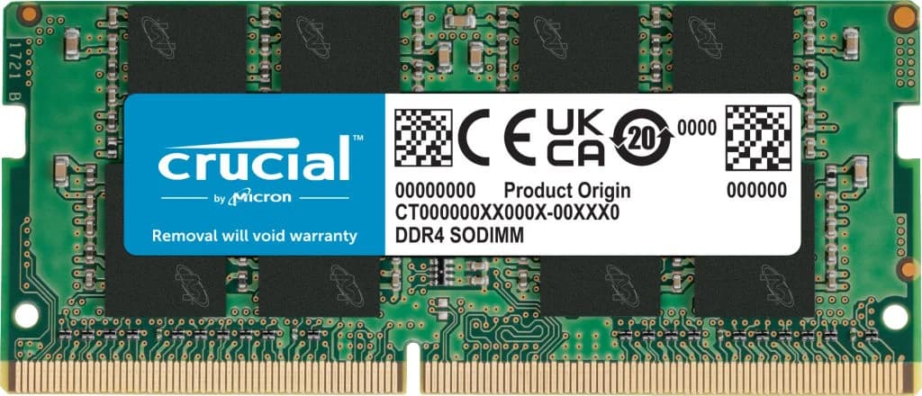 Memória RAM Crucial 32GB DDR4-3200 MT/s (PC4-25600) CL22 DRx8 Unbuffered SODIMM 260pin - CT32G4SFD832A