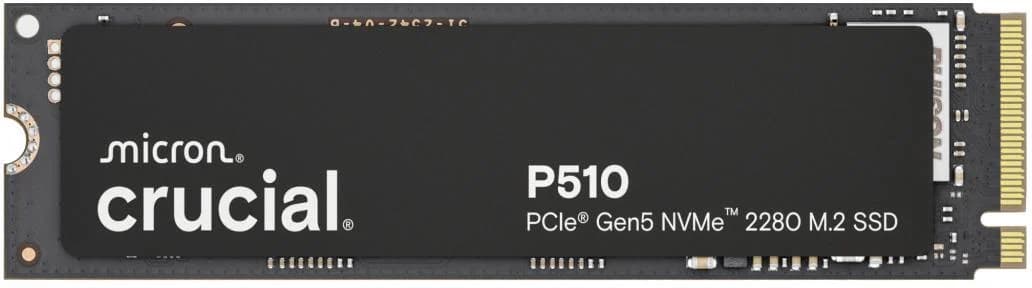SSD Crucial P510 1TB M.2 NVMe PCIe Gen5 11000MB/s Black Gaming