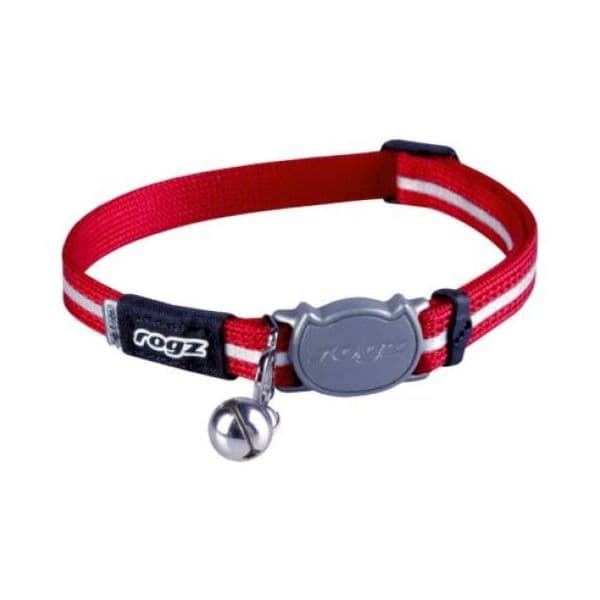 Rogz Coleira Reflexiva Alleycat com Guizo Vermelho S