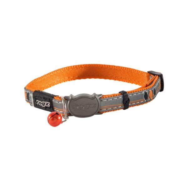 Rogz Coleira Nightcat RCB08D gato NightCat Orange Birds on Ø 11mm 3/8