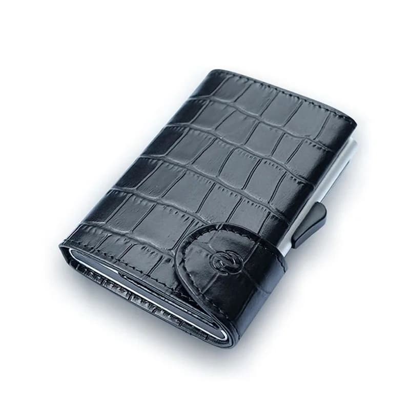 Carteira 6 Cartões C-SECURE Ed. Especial WCH001 CROCO BLACK
