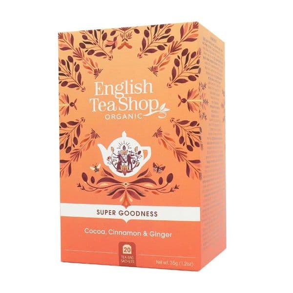 English Tea Super Gooodness Cocoa, Cinnamon & Ginger 20 Saquetas