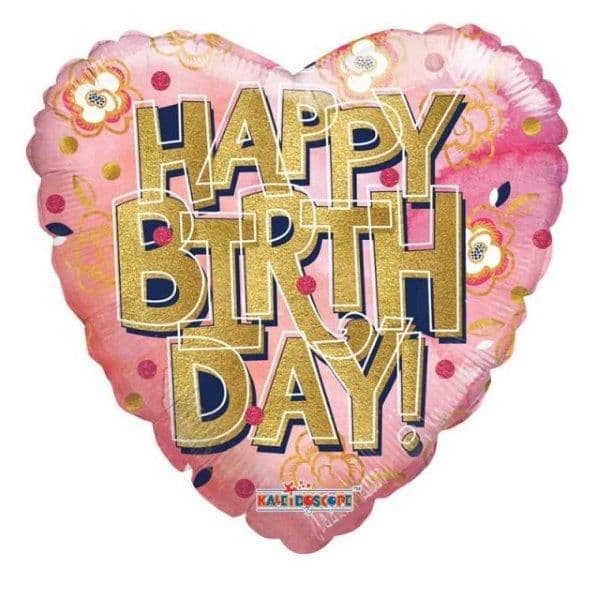Kaleidoscope Balão Foil 18" Birthday Gold Letters - 140015445