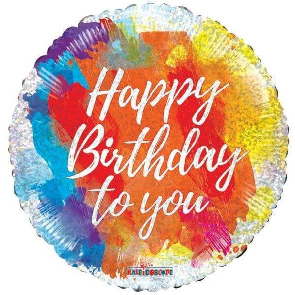 Kaleidoscope Balão Foil 18" Happy Birthday To You Holográfico - 140015494
