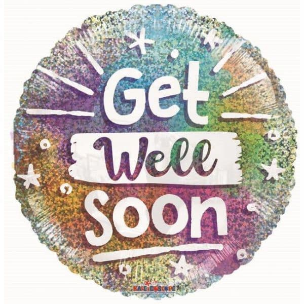 Kaleidoscope Balão Foil 18" Get Well Soon Holográfico - 140016536