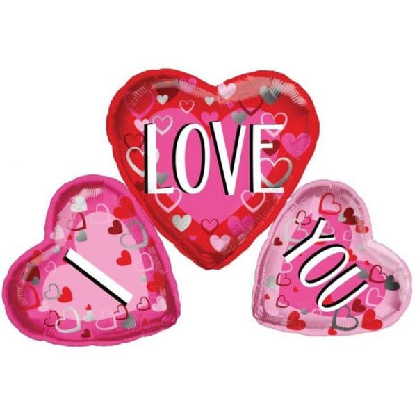 Kaleidoscope Balão Foil 36" i Love You 3 Corações - 140016630