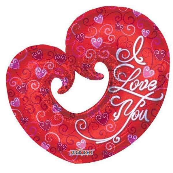 Kaleidoscope Balão Foil 36" Love You Curled Coração - 140017851