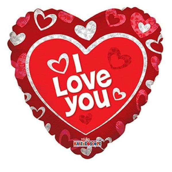 Kaleidoscope Balão Foil 18" i Love You Corações Brancos - 140019400
