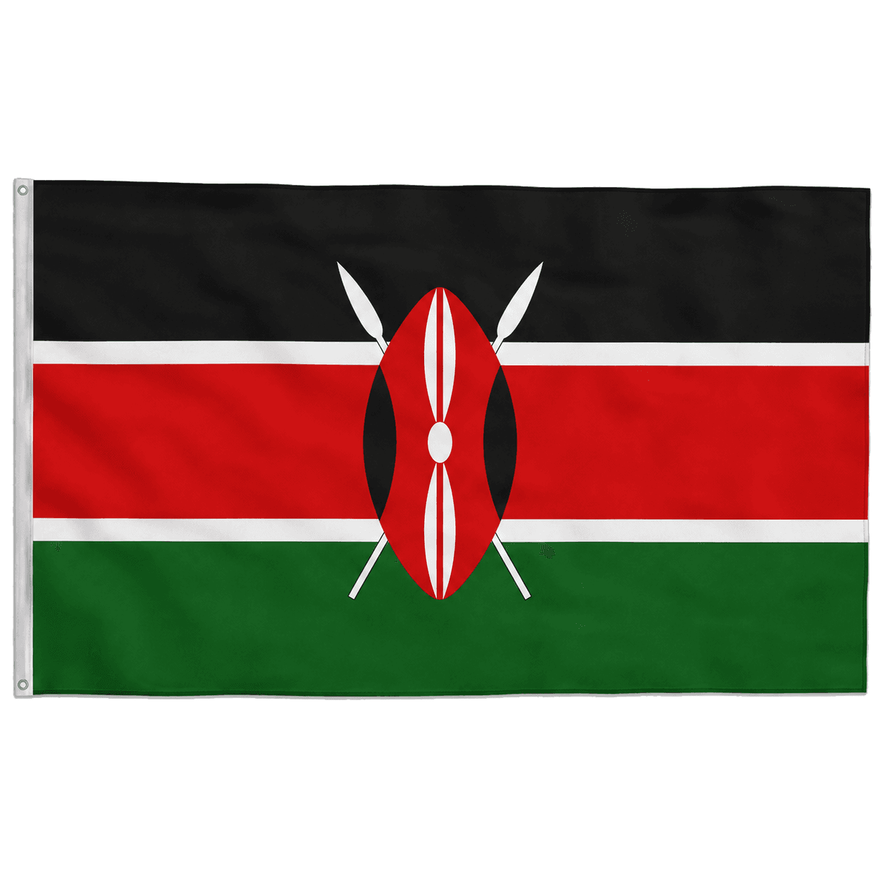 Bandeira do Quénia Poliéster 150×90 com Ilhós