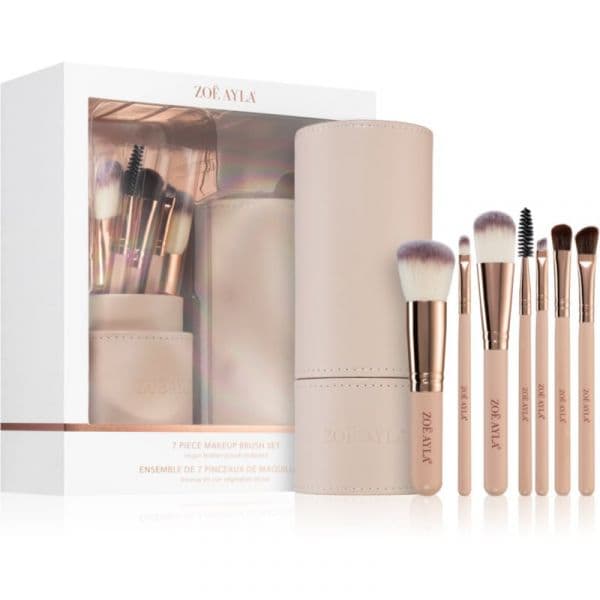 Zoë Ayla Makeup Brush Set 7 Piece Conjunto de Escovas com Estojo