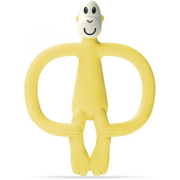 Matchstick Monkey Monkey Teether Mordedor com Escova 2 em 1 Yellow