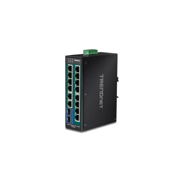 Trendnet Industrial Switch 16Port Gbit Poe+ Metall Din-rail - TI-PG162