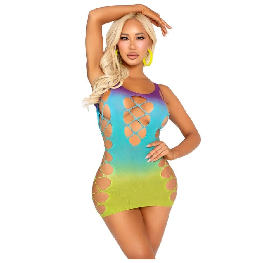 Leg Avenue Mini Vestido sem Costura com Aberturas Ocean Tamanho Único