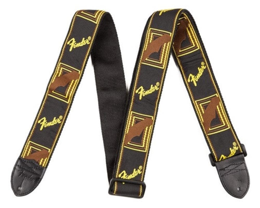 Fender Monogrammed Strap BYB Black - Yellow - Brown - BimotorDJ